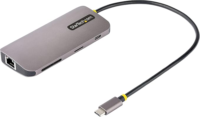 StarTech.com USB C Hub, 4K 60Hz HDMI Video with USB-C DP 1.4 Alt Mode, USB 5Gbps Dock for MacBook M1 M2 M3 M4 & Windows, Gigabit Ethernet, SD/MicroSD, 100W Charging, 12in Cable