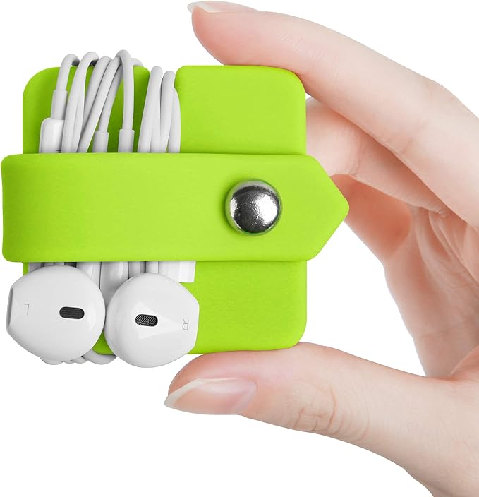 Cord Organizer Earbuds Holder Earphone Wrap Earphones Organizer Headset Headphone Earphone Wrap Winder Cord Manager Cable Winder Green