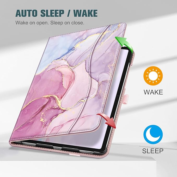 Fintie Case for Samsung Galaxy Tab S10 Lite/ S10 FE/ S9 FE 5G 10.9 Inch/Tab S9 11 Inch with S Pen Holder, Multi-Angle Viewing Protective Cover with Pocket, Auto Sleep/Wake, Dreamy Marble