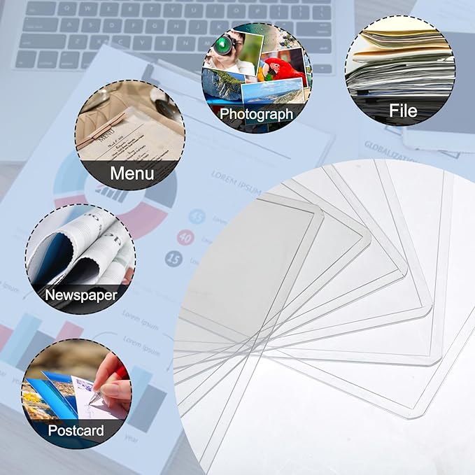 Rainmae 15 Pack 9" x 12" Rigid Print Protectors, Clear Hard Plastic Sheet Protectors, Waterproof Photo Top-Loading Sleeves Rigid Menu Holders Cards Photos Drawings Artworks Poster Prints Documents