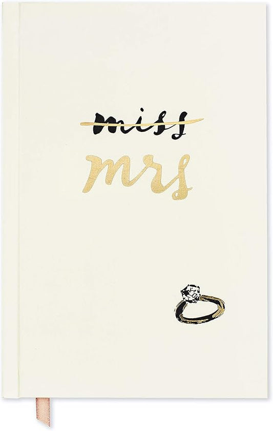 Kate Spade New York, Women's Bridal Journal, 8.25" x 5.25" Bound Notebook With 200 Lined Pages, Miss to Mrs.