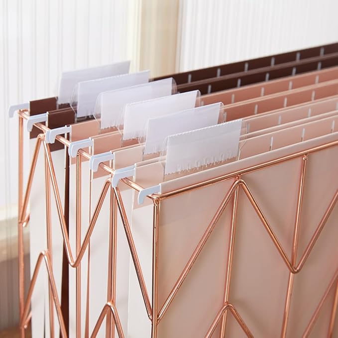 Y YOMA 18 Pack Gradient Hanging File Folders Letter Size Decorative Hanging Folder Pretty File Folder Organizer for Filing Cabinet Office Home with 1/5-Cut Adjustable Tabs, Coco Mocha