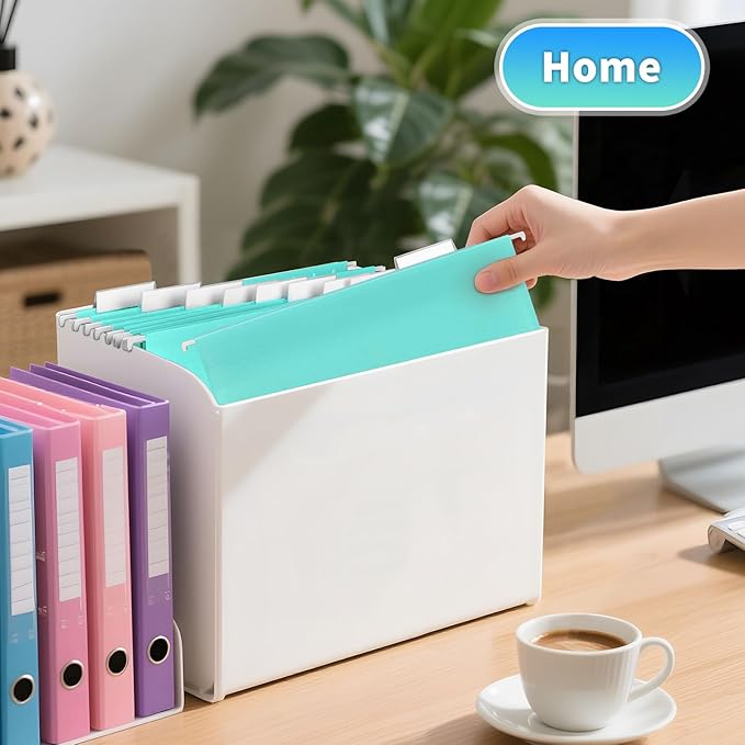 25-Pack Hanging File Folders,Letter Size,Includes 35 Transparent Label Cards & 50 Sticker Labels,1/5-Cut Tabs for Home & Office Organization(25, Aqua)