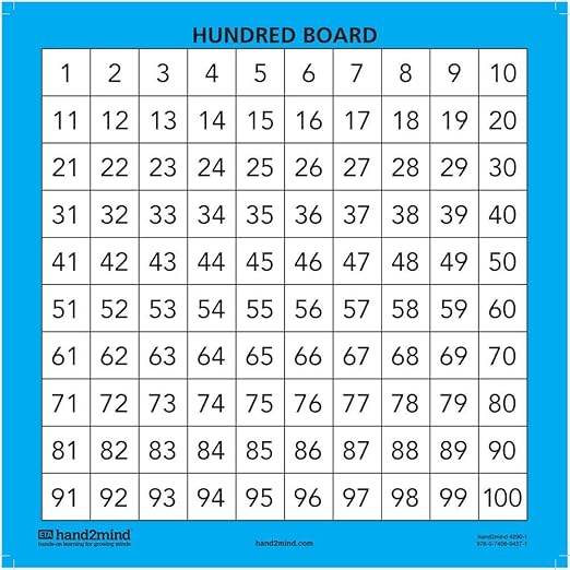 hand2mind 4290 Laminated Hundred Boards (Pack of 10)