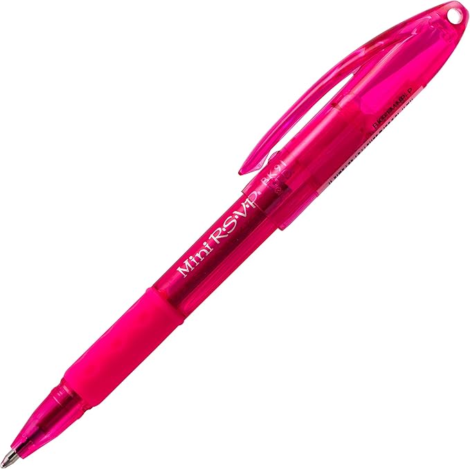 RSVP Mini Ballpoint Pen, (1.0mm) Medium Line, PInk Ink
