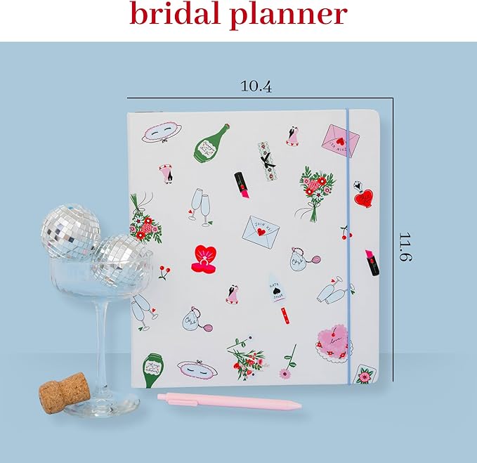 Kate Spade New York Wedding Planning Book and Organizer, Wedding Binder with Pages for To-Do Lists, Notes, Budgeting, Invitations, Wedding Cake Toss