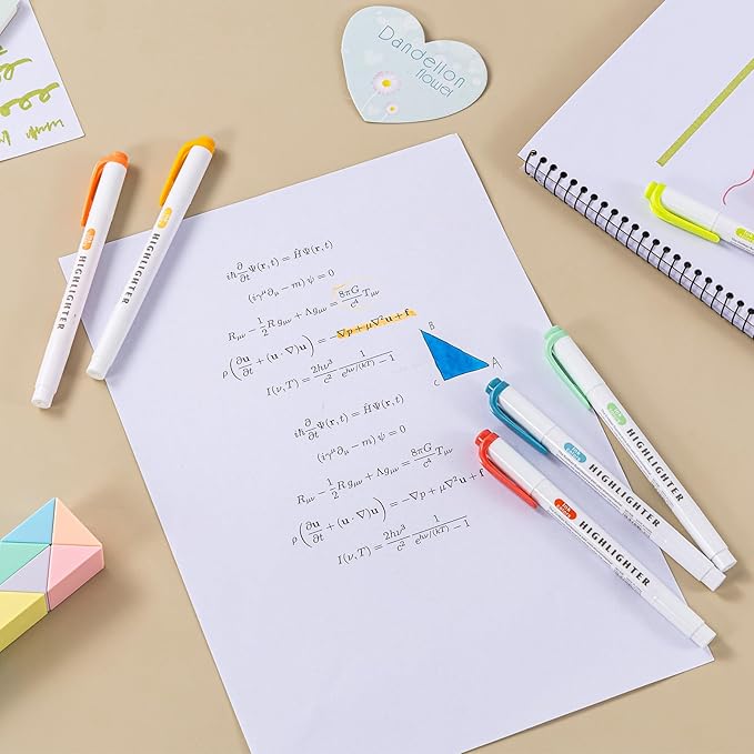 ZWlOT 30 Count Dual-Tip Highlighter Marker Set, Highlighters Assorted Colors, Quick-Drying Dual-Tip Fine-Point Highlighter Pen, Non-Bleeding Ink, Ideal for Bible Journals, Books and Notes (5 colors)