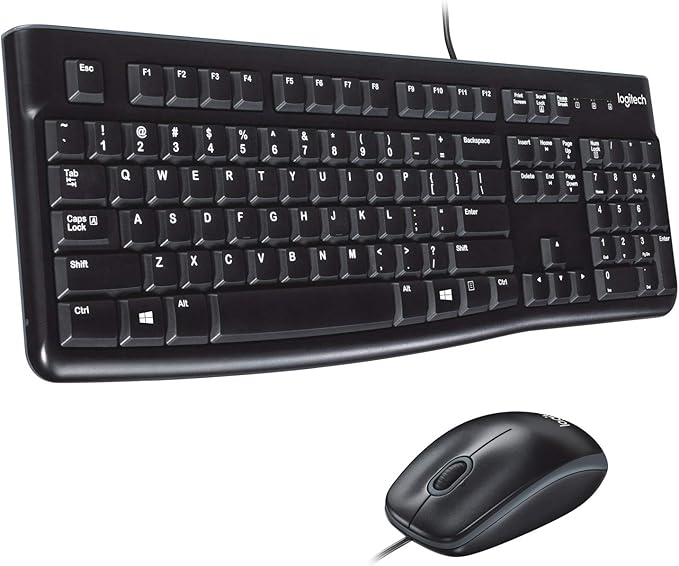 Logitech MK120 Wired USB Keyboard Mouse Desktop Combo