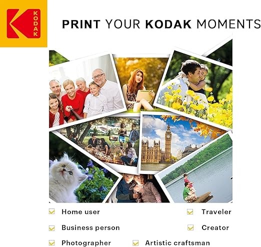 KODAK Picture Paper Vivid 4"x6", 100 count, 66lb-230g/m2 weight, 11.9 mil thickness, Vivid color picture paper- THIS PRODUCT IS NOT COMPATIBLE WITH THE KODAK DOCK PRINTER"