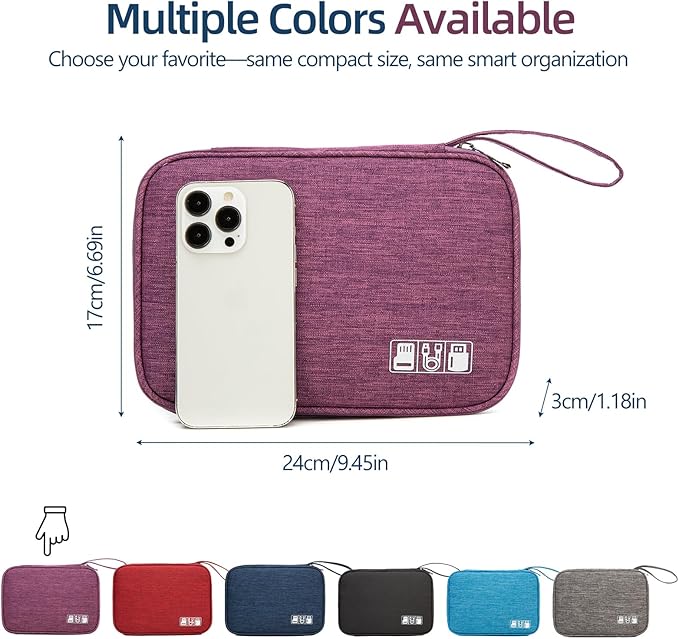 Electronics Organizer Travel Case,Travel Cable Organizer Pouch - Portable Storage Bag for Cord, Charger, Phone, Earphone, Electronic Accessories for Travel & Daily Use