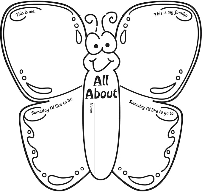 Really Good Stuff Ready-to-Decorate About Me 3-D Butterflies, 8½”x9” Each, Assembled (Set of 24) – Great Getting-to-Know-You Activity – Feature Students Throughout The Year – Great Classroom Display