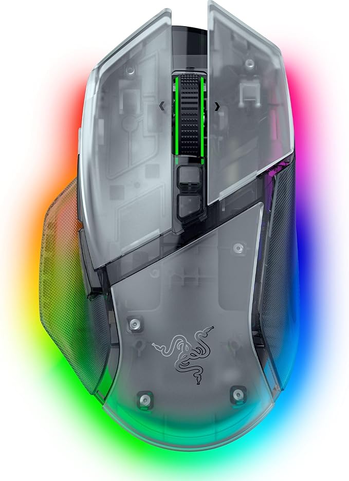 Razer Basilisk V3 Pro Wireless Gaming Mouse, 35K DPI Sensor, HyperScroll Tilt Wheel, Optical Switches, 13 Customizable Controls, RGB Lighting, Up to 140-Hour Battery Life, Phantom White