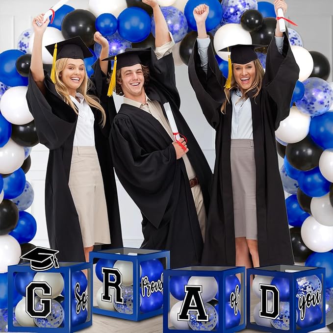 2026 Graduation Decorations, Blue Graduation Decorations 2026 Arch Kit Boxes With Letters 2026 Grad for Middle School High School College ect.