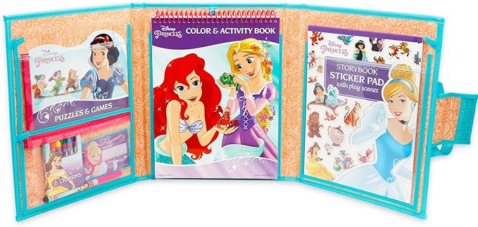 Disney Princess Ultimate Activity Set - Arts and Crafts Portfolio with Coloring Books, Stickers, Games, Puzzles, Drawing and More | Disney Princess Activities for Girls, Kids