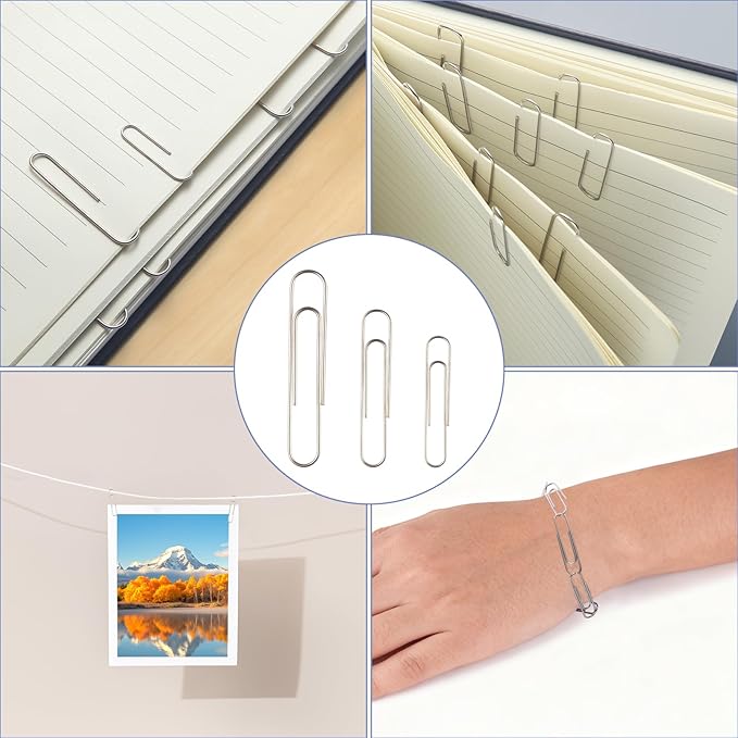 360PCS Black Assorted Size Paper Clips and Binder Clips, Paperclips Large Medium Small, Binder Clip and Paper Clip Set for Home, School, and Office Supplies in a Container with Compartments