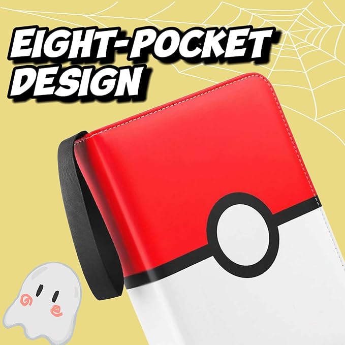 4-Pocket Trading Card Binder Holds 400 Cards - Includes 50 Removable Sleeves, Portable Zippered Card Album, Protective Game Card Storage Case for Collectors (4 pockets 400)