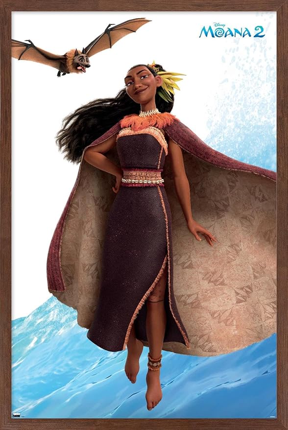 Trends International Disney Moana 2 - Matangi Wall Poster, 22.4L x 14.7W, Mahogany Framed Version