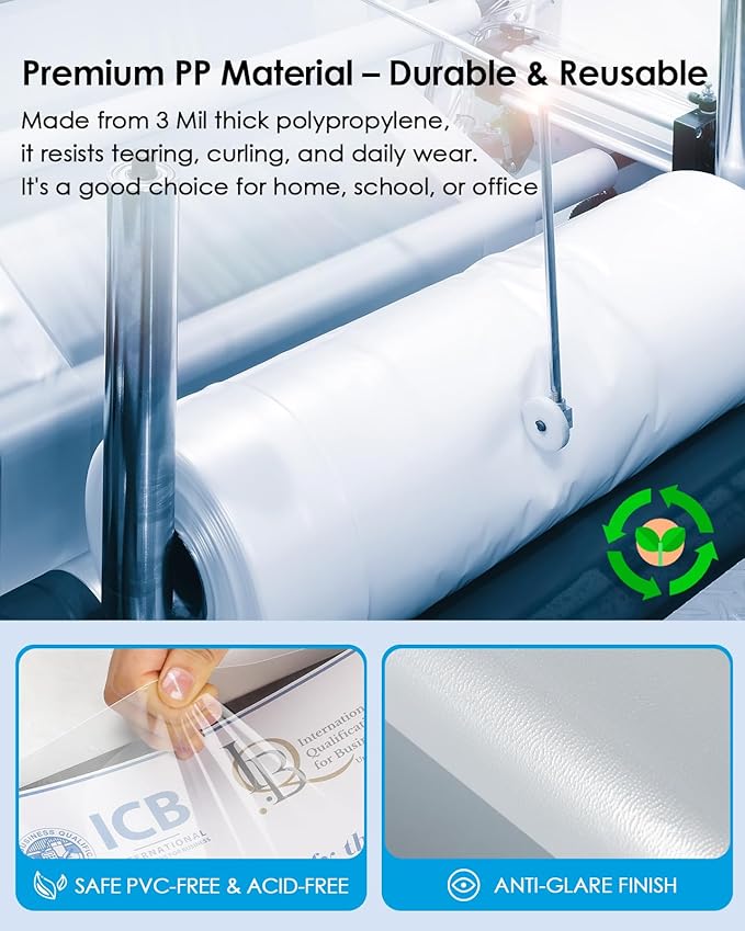 KTRIO 100 Pack Sheet Protectors for 3 Ring Binder, Non Glare Clear Page Protector, Plastic Document Sleeves Fits Standard 8.5 x 11 Paper, Top Loading, Acid Free