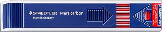 Staedtler Mars Carbon Lead, 2mm, Red, 12 Lead