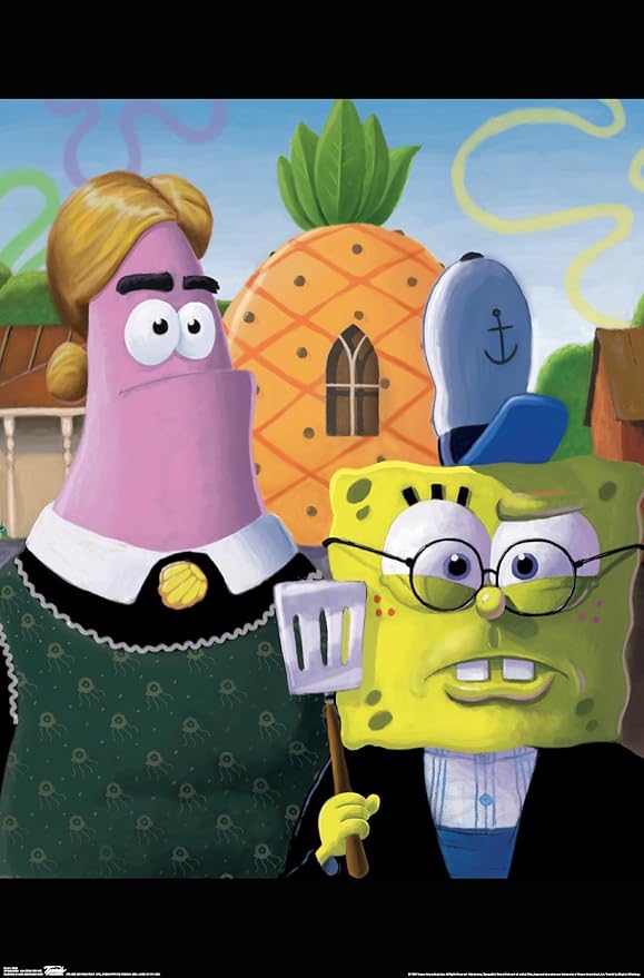 Trends International Nickelodeon Spongebob - American Gothic Wall Poster, 14.725" x 22.375", Premium Unframed Version