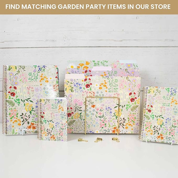 bloom daily planners Decorative File Folders - Set of Six Letter Size (8.5” x 11”) Organizers, 1/3 Cut Tabs - Assorted Floral Designs - Garden Party