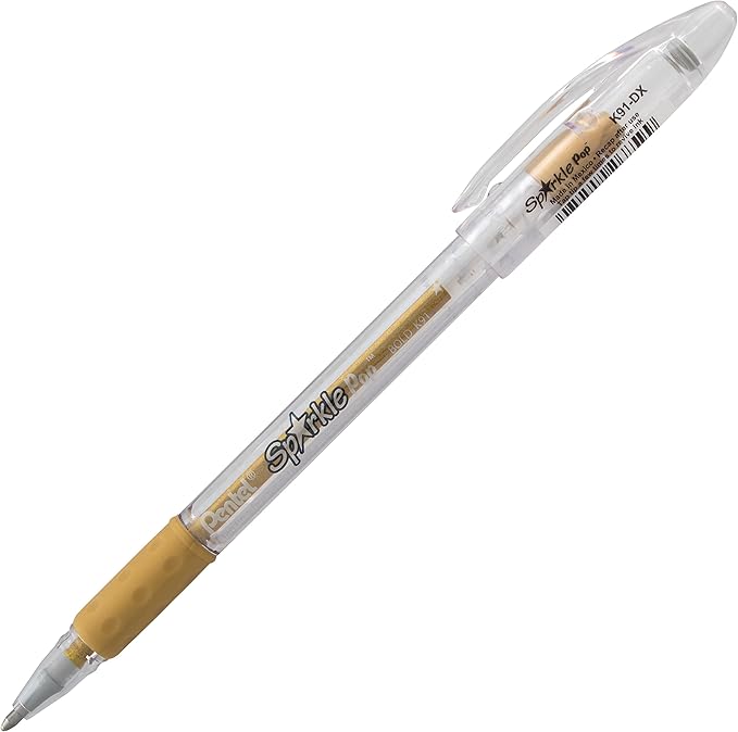 Pentel Sparkle Pop Metallic Gel Pen, (1.0mm) Bold Line, Assorted Colors, 4-Pack, Bold (K91BP4M1)