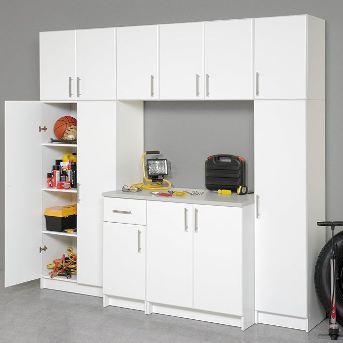 Prepac Elite 65 in. Engineered Wood Narrow Storage Cabinet in White