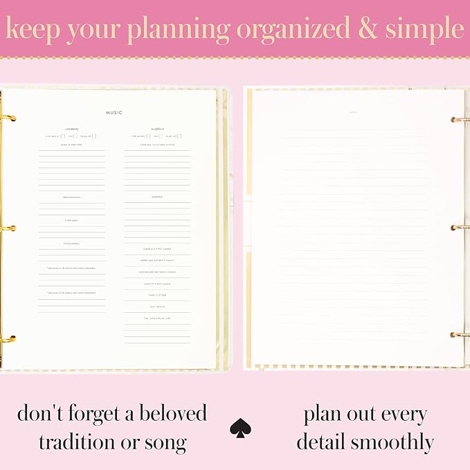 Kate Spade New York Wedding Planning Book and Organizer, Wedding Binder with Pages for To-Do Lists, Notes, Budgeting, Invitations, Growing Tulips