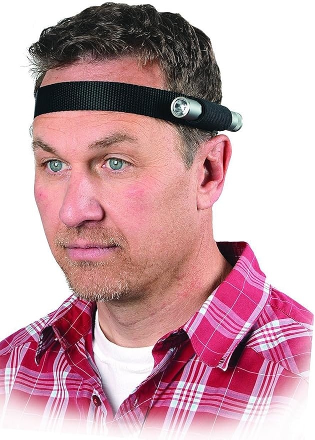 Nite Ize Headband Flashlight Holder, Fits Most Small Flashlights For Hands-Free Use, Black (NPO-03-01)