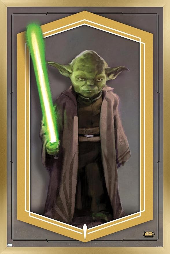 Trends International Star Wars: The High Republic - Yoda Wall Poster, 14.725" x 22.375", Gold Framed Version
