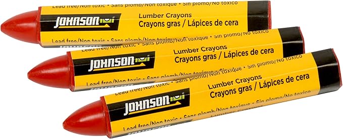 Johnson Level & Tool 40-0652 Red Lumber Crayons - 3/Pack