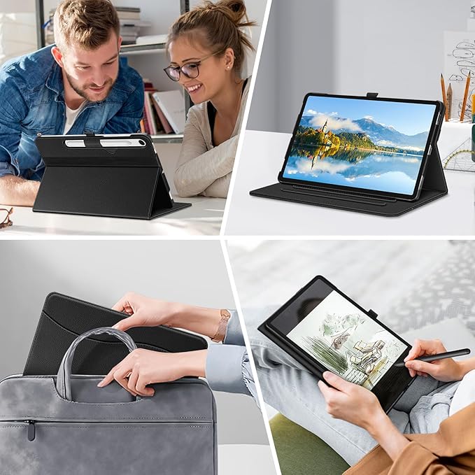 Fintie Case for Samsung Galaxy Tab S10 Lite/ S10 FE/ S9 FE 5G 10.9 Inch/Tab S9 11 Inch with S Pen Holder, Multi-Angle Viewing Protective Cover with Pocket, Auto Sleep/Wake, Black
