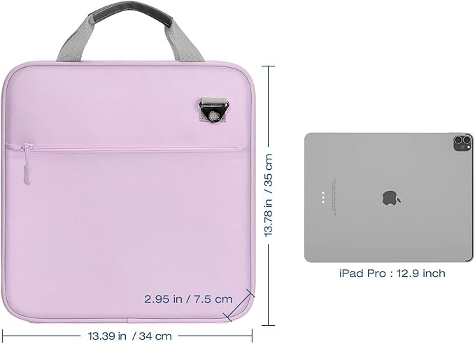 MoKo 2 Inch 3 Ring Zipper Binder - 500 Sheet Capacity with Shoulder Strap & Handle, Multi-Pocket Organizer for Middle School, Purple & Gray