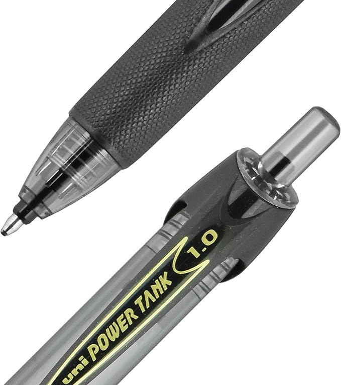 uniball Power Tank RT Ballpoint Pens, Medium Point (1.0mm), Black, 12 Pack