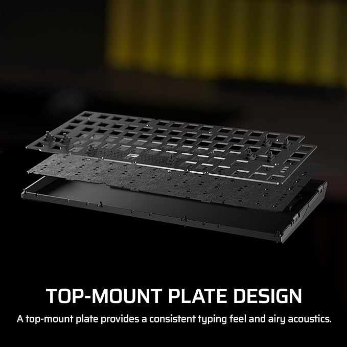 Corsair K65 Plus Wireless 75% RGB Hot-Swappable Mechanical Gaming Keyboard – Pre-Lubricated MLX Fusion Tactile Switches – Dual-Layer Sound Dampening – PBT Keycaps – QWERTY NA – Black