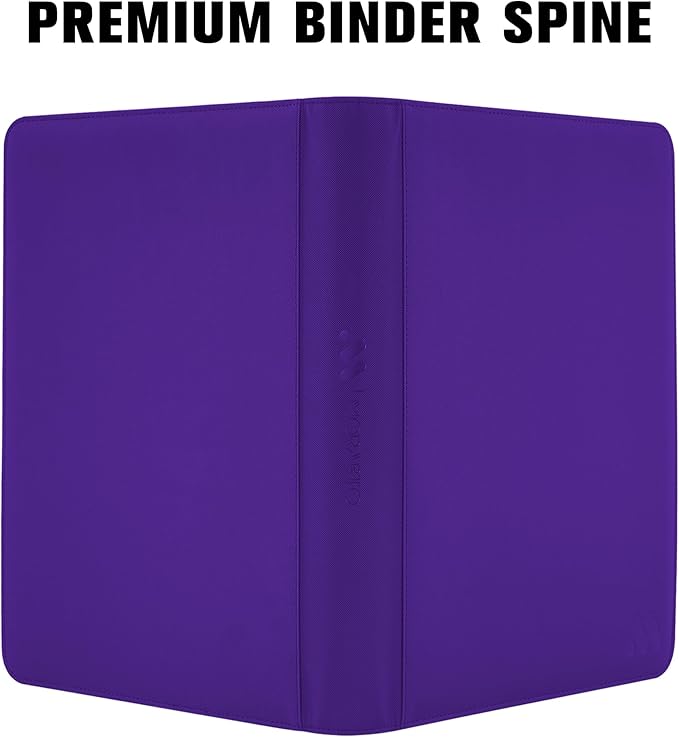 Card Binder 16 Pocket,Trading Card Binder Holds up to 1408 Cards with 44 Sleeves,Zipper Card Holder Album Compatible with TCG Card/Game Cards/Sports Card-Dark purple