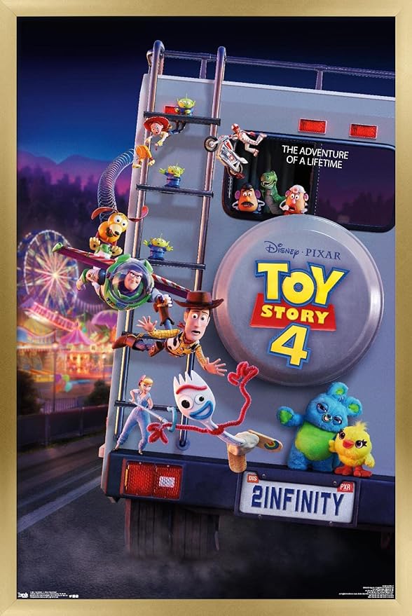 Trends International Disney Pixar Toy Story 4 - Final One Sheet Wall Poster, 22.375" x 34", Gold Framed Version