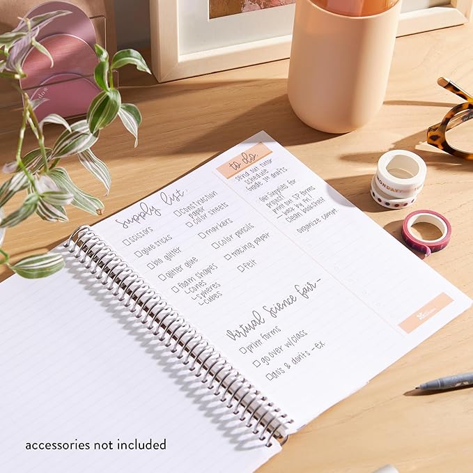 Erin Condren Designed 7x9 Hello Kitty & Friends Rainbow Days Spiral Notebook | Productivity, College Ruled Lines & Checklist for List-Making | 160 pages, 80 lb, Premium Paper