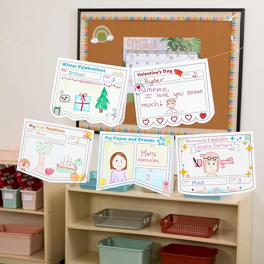 Really Good Stuff Ready-to-Decorate Fall Traditions Pennant Posters - Set of 24