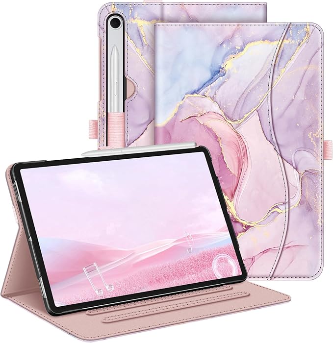 Fintie Case for Samsung Galaxy Tab S10 Lite/ S10 FE/ S9 FE 5G 10.9 Inch/Tab S9 11 Inch with S Pen Holder, Multi-Angle Viewing Protective Cover with Pocket, Auto Sleep/Wake, Dreamy Marble