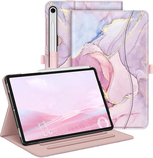 Fintie Case for Samsung Galaxy Tab S10 Lite/ S10 FE/ S9 FE 5G 10.9 Inch/Tab S9 11 Inch with S Pen Holder, Multi-Angle Viewing Protective Cover with Pocket, Auto Sleep/Wake, Dreamy Marble