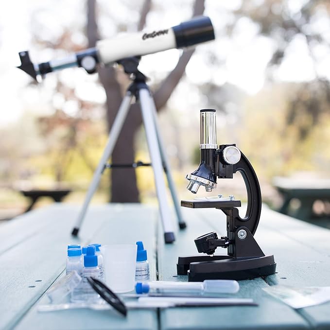 Educational Insights GeoSafari Telescope & Microscope Set - Science Kit with Refractor Telescope and Microscope for Kids, Includes Prepared Slides, Discovery Toys, Science Gifts for Kids 8-12