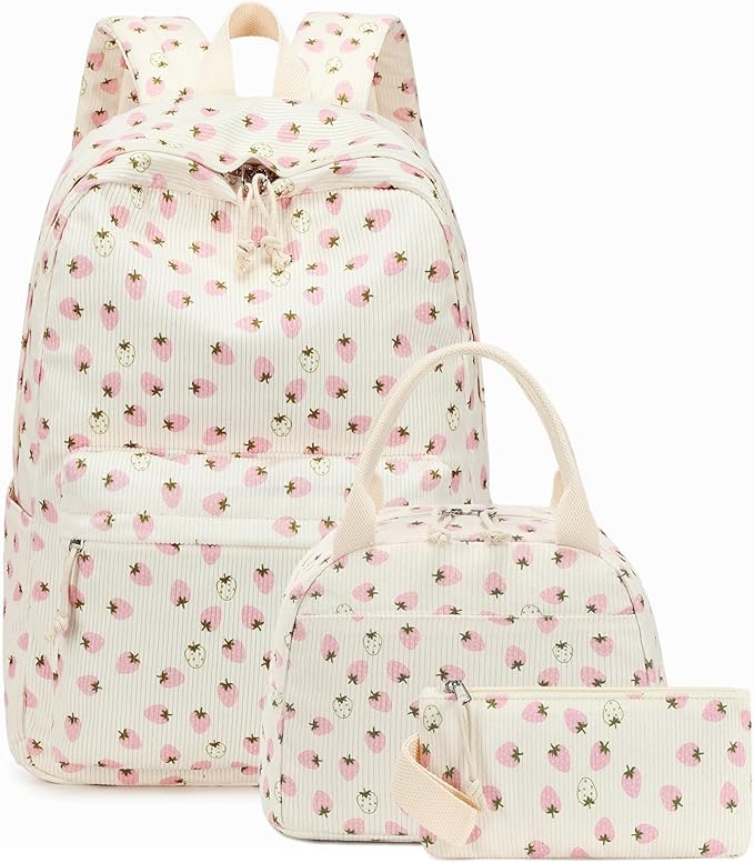 Bluboon School Backpack Set Girls Womens Laptop Bookbag Casual Daypack Fits 15 inch Laptop with Lunch Tote Bag and Pencil Bag