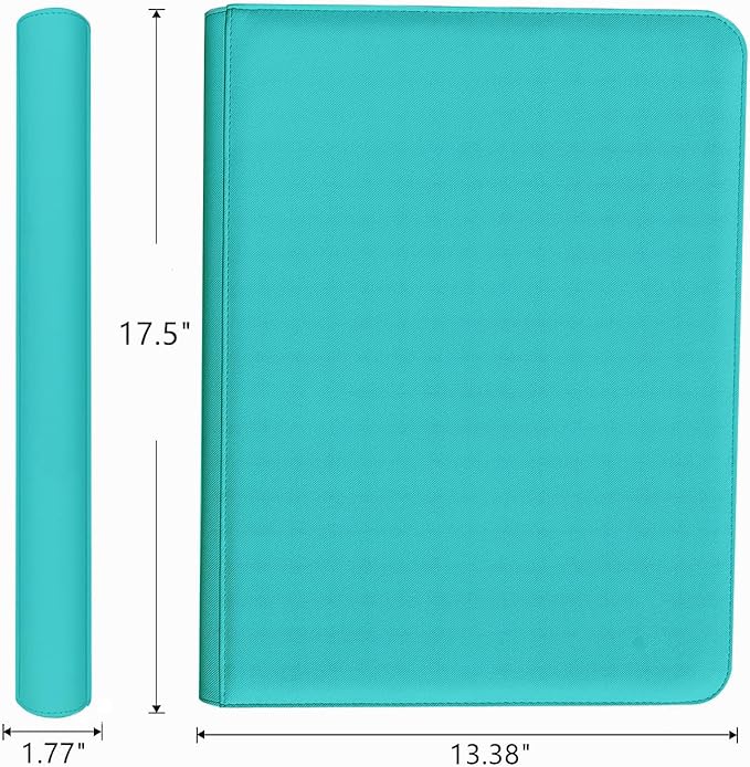 16 Pocket Card Binder, 1000+ Premium Zip Trading Card Binder, Double Sided Pocket Card Binder Album, Ringless Card Folder for MTG, TCG, Sports Card (Teal, 16Pockets)
