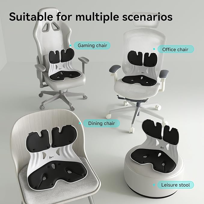 BKT Seat Cushion Chair Ergonomic Office Chair Cushions Lumbar Support for Seat Pillow Ideal for Students Office Workers Nursing Mothers Long Sitting Outdoor Fishing Floor