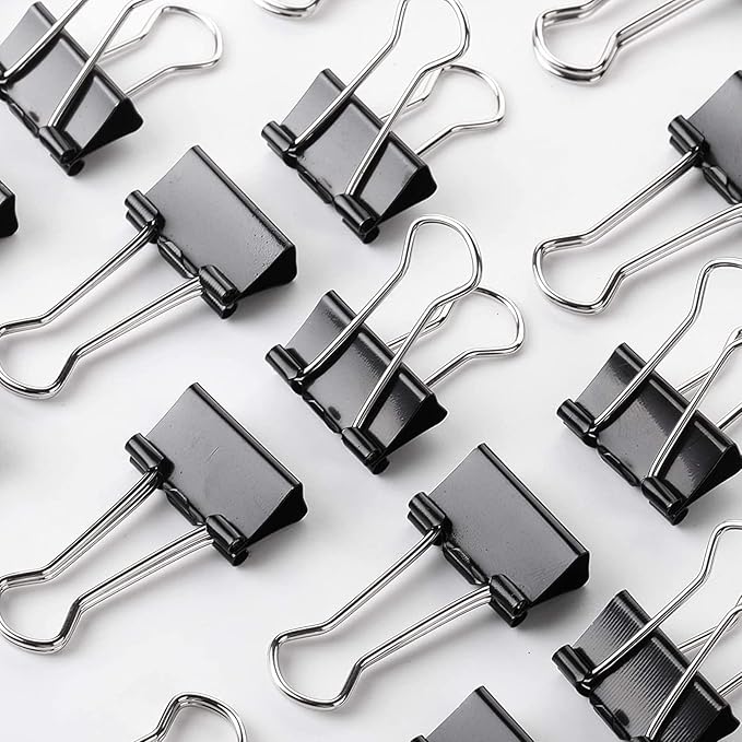 OWLKELA 1.6 Inch (40 Pack) Large Binder Clips, Black Paper Clamps for Office, School, and Home Supplies
