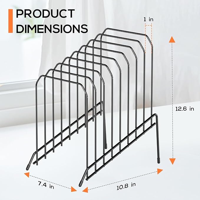 Incline Sorter Desk File Organizer, Metal Desk Magazine Folder Holder with 8-Section Vertical Compartments Rack File Organizer for Office, Home, School