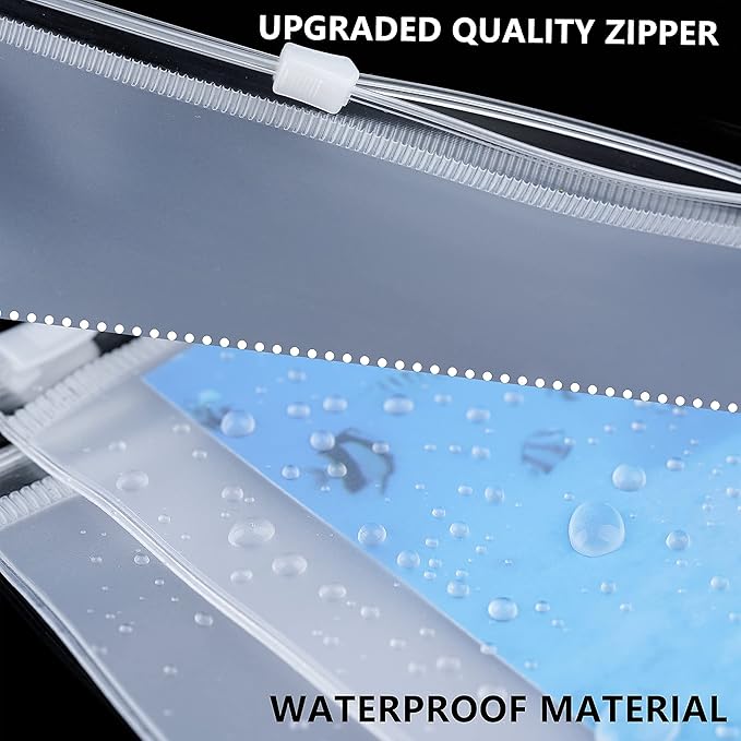 35pcs Binder Pockets A6 Binder Zipper Folders 6 Holes Zipper Binder Pocket for 6-Ring Notebook Loose Leaf Bags, Waterproof PVC Pouch Document Filing Bags for Cash, Cards