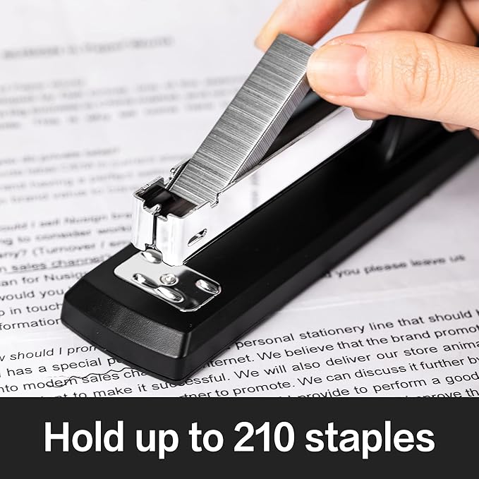 Deli Stapler, Desktop Stapler, Office Staplers, 25 Sheet Capacity, Includes 1000 Staples and Staple Remover, Black