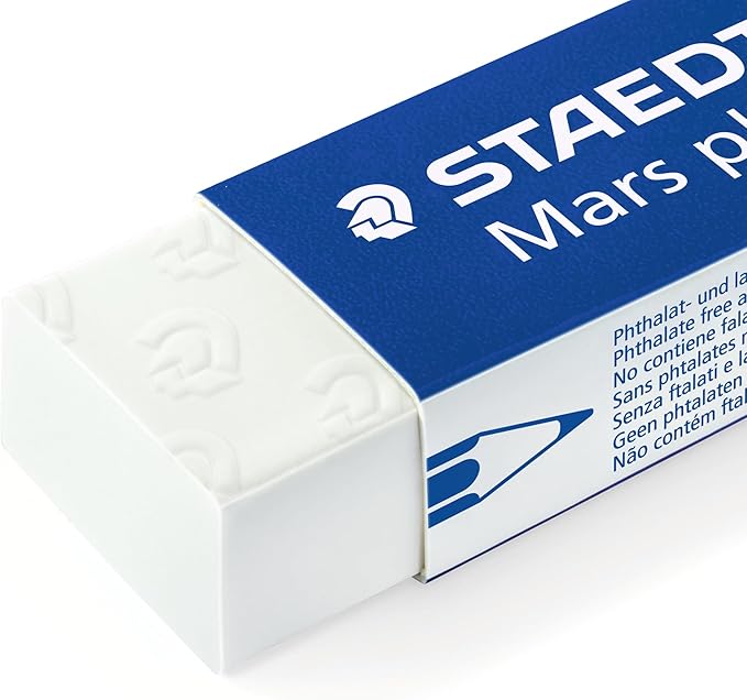 STAEDTLER Mars Plastic Vinyl Erasers (20-Pack), White Erasers for Clean & Precise Results - Latex-Free, Minimal Crumbling